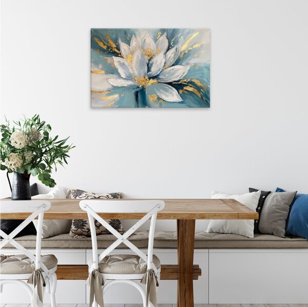 Obraz na plátně - Zlatý květ snů - 120x80 cm