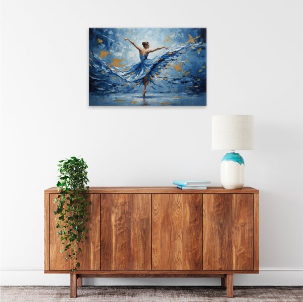 Obraz na plátně - Modrý sen balerínky - 120x80 cm