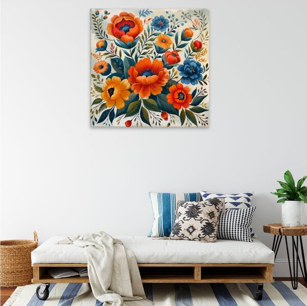 Obraz na plátně - Podzimní květinová symfonie - 80x80 cm