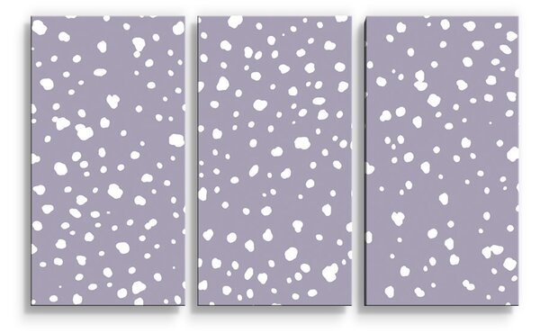 Sablio Obraz - 3-dílný Bílé flíčky na fialové - 120x80 cm