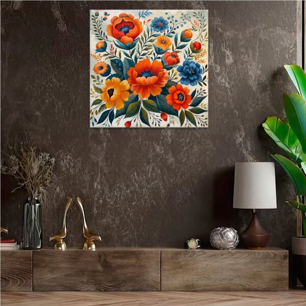 Obraz na plátně - Podzimní květinová symfonie - 80x80 cm