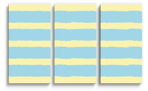 Sablio Obraz - 3-dílný Modrožluté pruhy - 120x80 cm