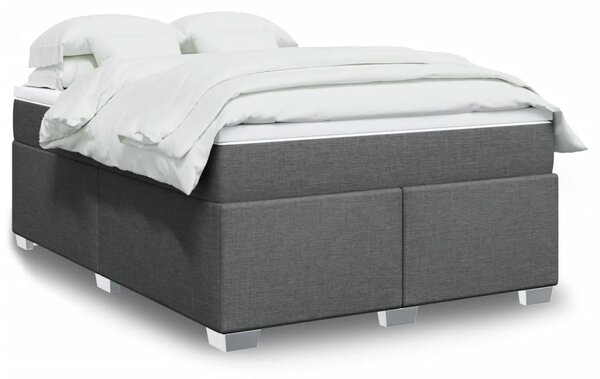 Box spring postel s matrací tmavě šedý 140 x 190 cm textil 3285131