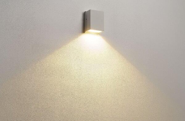 SLV 232431 Quad 1 XL, bílé nástěnné venkovní svítidlo se svícením dolu, 4,5W LED, 3000K, výška 11cm, IP44