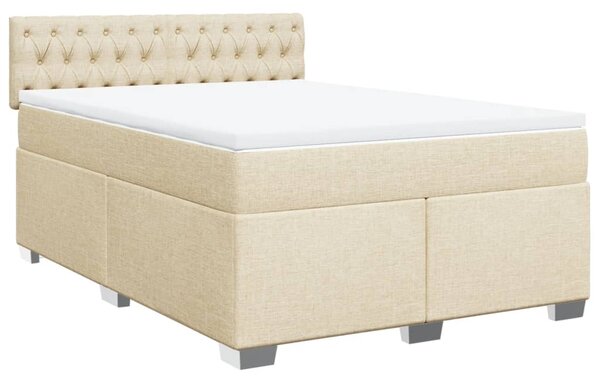 Box spring postel s matrací krémová 140x190 cm textil 3285895