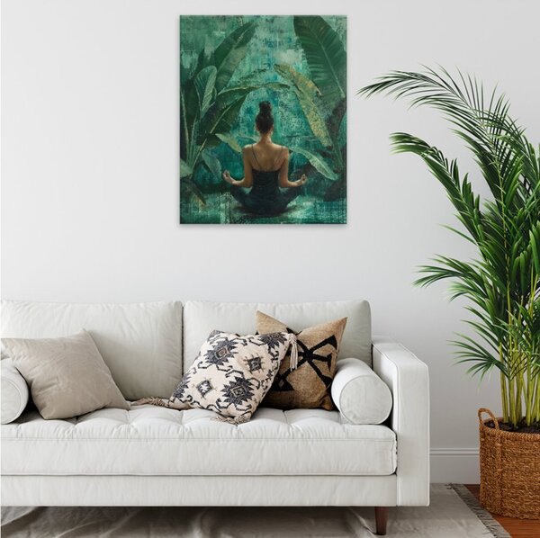 Obraz na plátně - Smaragdová meditace - 40x50 cm