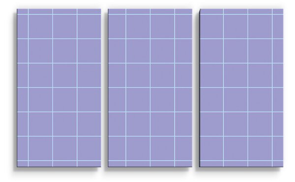 Sablio Obraz - 3-dílný Čtvercový vzor fialové - 120x80 cm