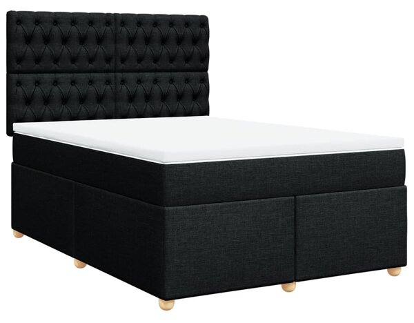 Box spring postel s matrací černá 140 x 190 cm textil 3291284