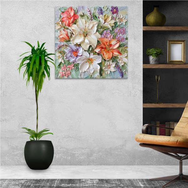 Obraz na plátně - Květinová harmonie - 80x80 cm