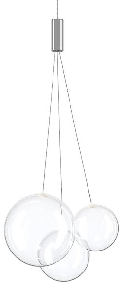 Lodes 16410 0027 Random, závěs z čirého foukaného skla, 3x1W LED 2700K, šířka 29cm
