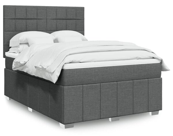 Box spring postel s matrací tmavě šedý 140 x 190 cm textil 3291664