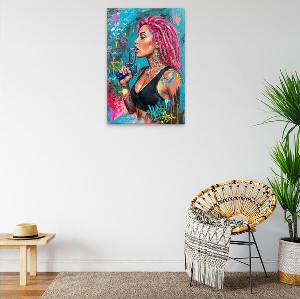 Obraz na plátně - Růžová rebelka - 80x120 cm