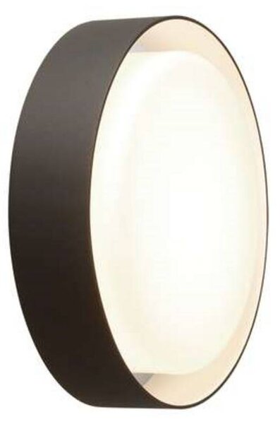 MARSET Plaff-on! Venkovní nástěnné svítidlo, IP54, Ø33cm, stmívatelný, Černá, Hliník, Design