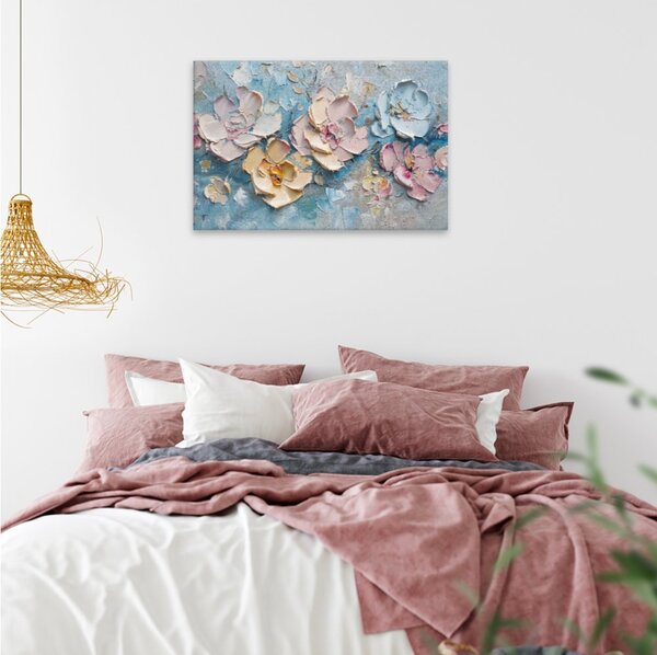 Obraz na plátně - Pastelové květy - 120x80 cm