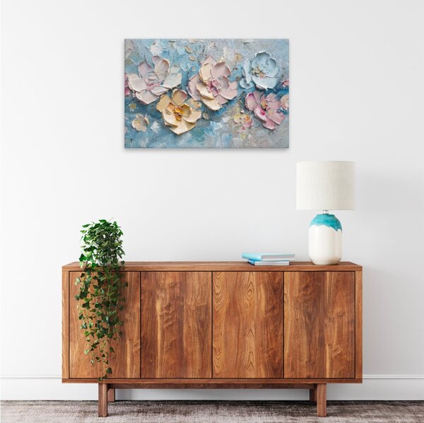Obraz na plátně - Pastelové květy - 120x80 cm