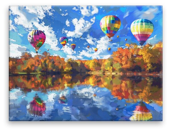 Obraz na plátně - Podzimní balonová slavnost - 40x30 cm