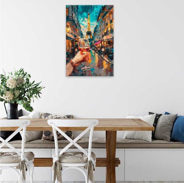 Obraz na plátně - Pařížský večer - 80x120 cm