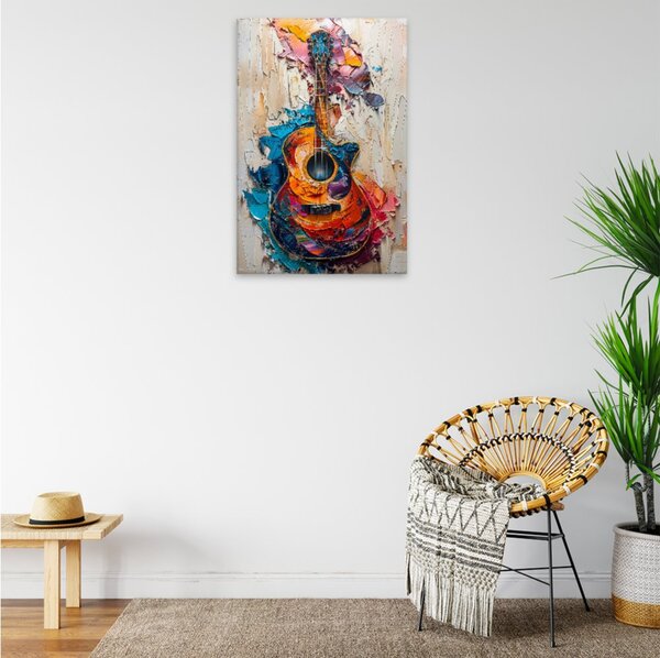 Obraz na plátně - Barevná kytara - 80x120 cm