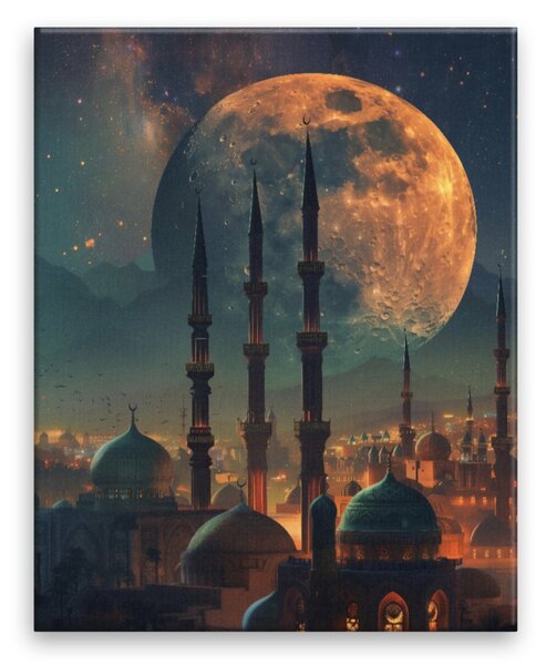 Obraz na plátně - Měsíční minarety - 40x50 cm