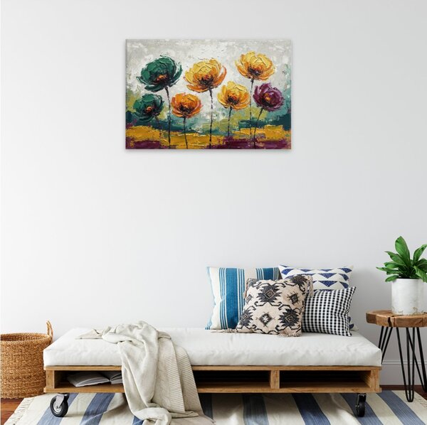 Obraz na plátně - Pestré květinové fantazie - 120x80 cm