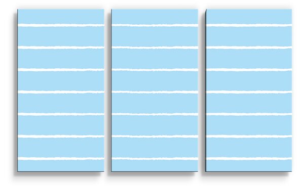 Sablio Obraz - 3-dílný Bílé linky na modré - 120x80 cm