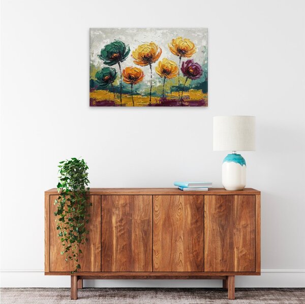 Obraz na plátně - Pestré květinové fantazie - 120x80 cm