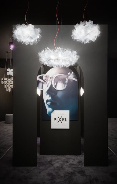 SLAMP CLISL00PXL01R00000EU Clizia large Pixel, designové svítidlo s červeným kabelem, 4x12W E27, prům. 78cm