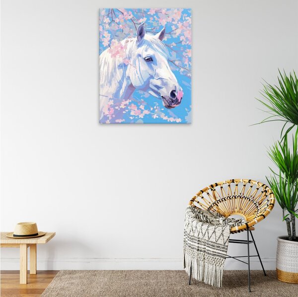 Obraz na plátně - Kůň v květech - 40x50 cm