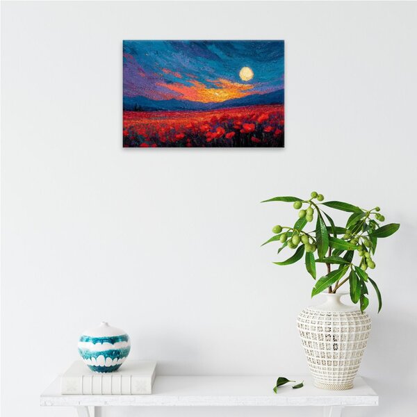 Obraz na plátně - Rudé pole snů - 120x80 cm