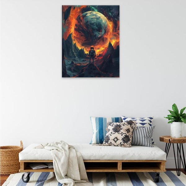 Obraz na plátně - Ohnivá planeta - 40x50 cm - CZ výroba