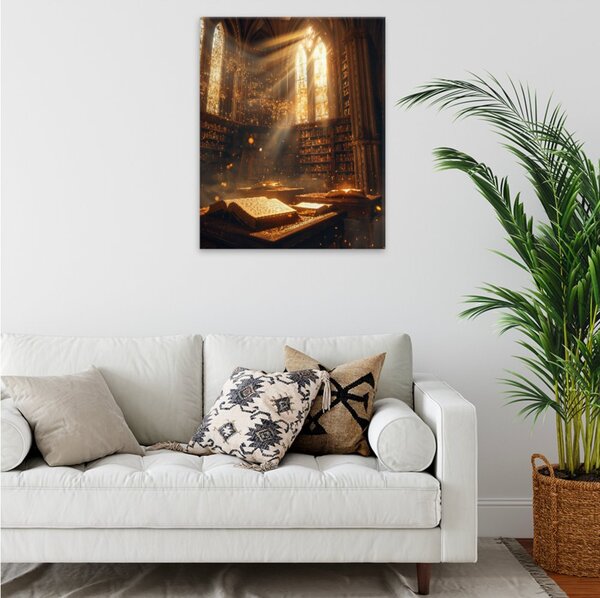 Obraz na plátně - Zlatá knihovna - 40x50 cm - CZ výroba