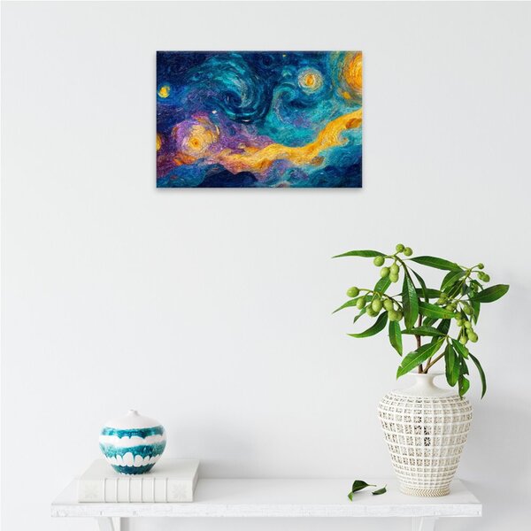 Obraz na plátně - Vírová noční obloha - 120x80 cm