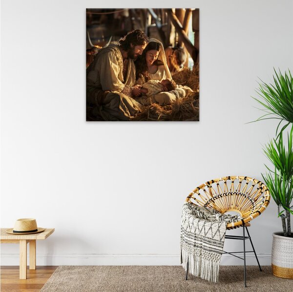 Obraz na plátně - Betlémské světlo - 80x80 cm