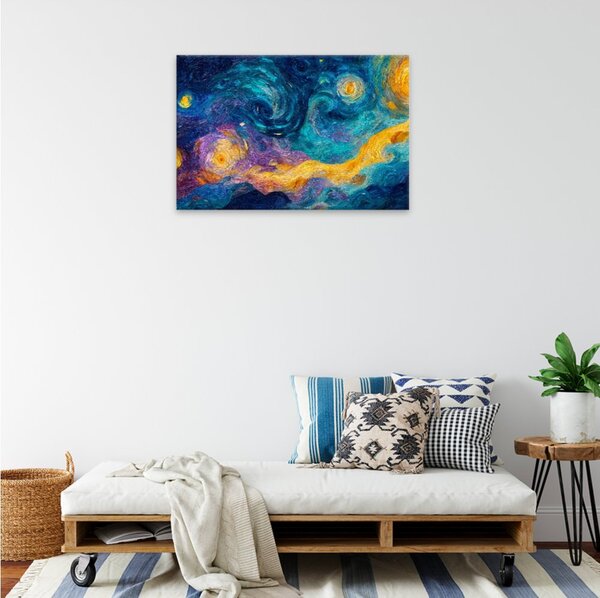 Obraz na plátně - Vírová noční obloha - 120x80 cm