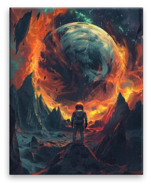 Obraz na plátně - Ohnivá planeta - 40x50 cm - CZ výroba