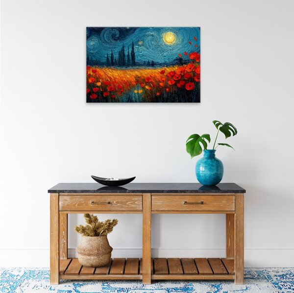 Obraz na plátně - Hvězdná maková pole - 120x80 cm