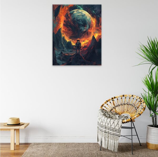 Obraz na plátně - Ohnivá planeta - 40x50 cm - CZ výroba