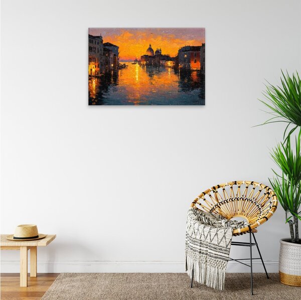 Obraz na plátně - Benátský západ slunce - 120x80 cm