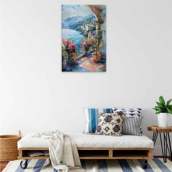 Obraz na plátně - Středozemní terasa - 80x120 cm