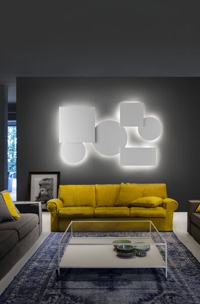 Lodes 16744 1030 Puzzle Mega Round Large, bílé stropní svítidlo pro nepřímé osvětlení, 4x15W LED 3000K stmívatelné, prům. 80cm