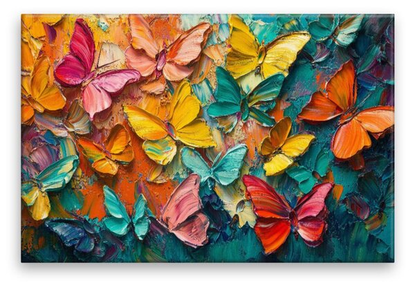 Obraz na plátně - Barevní motýli - 120x80 cm