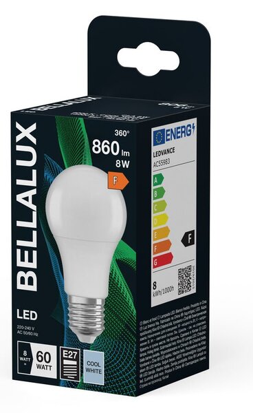 Matná LED žárovka E27 8.5W CLASSIC A, studená bílá