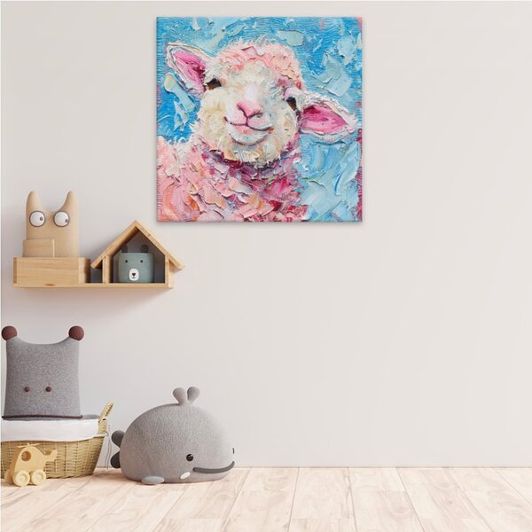 Obraz na plátně - Usměvavé beránčí srdce - 80x80 cm