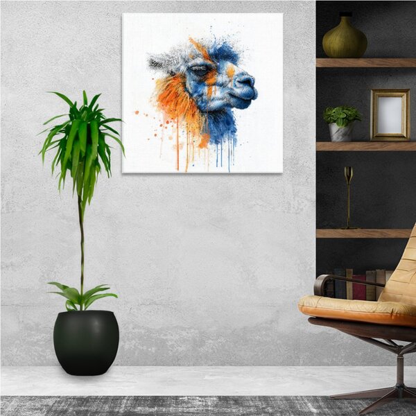 Obraz na plátně - Barevná lama - 80x80 cm - CZ výroba