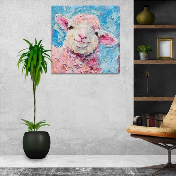 Obraz na plátně - Usměvavé beránčí srdce - 80x80 cm