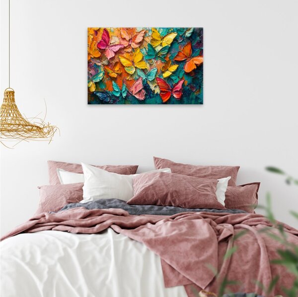 Obraz na plátně - Barevní motýli - 120x80 cm