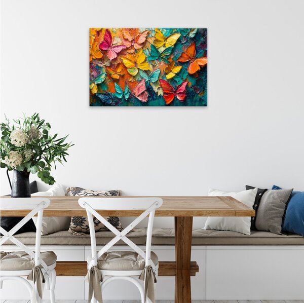 Obraz na plátně - Barevní motýli - 120x80 cm