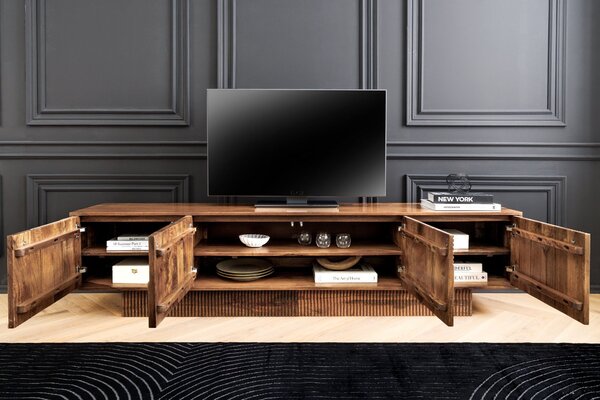 Televizní stolek ART DECO II SMOKE BROWN 200 CM masiv mango Nábytek | Obývací pokoj | Televizní stolky