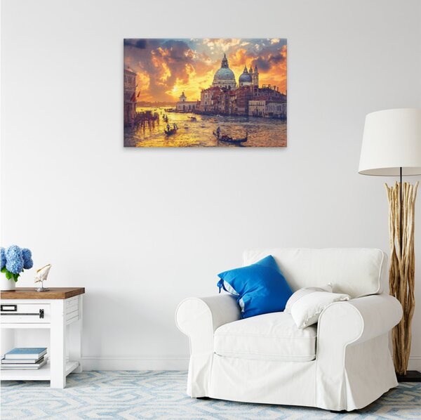 Obraz na plátně - Benátský zlatý soumrak - 120x80 cm