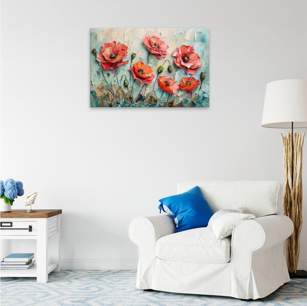 Obraz na plátně - Růžové vlčí máky - 120x80 cm